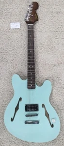 Fender Tom DeLonge Starcaster Elec. Guitar, Rosewood board, Satin Surf Green - Picture 1 of 7
