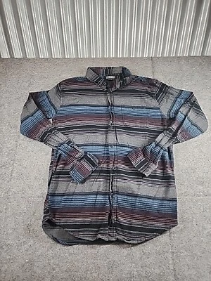 Ezekiel Mens Large Flannel Soft Lightweight Shirt Striped Button Up Long Sleeve  - Image 1 of 4