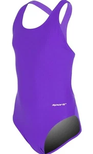 Sporti Solid Wide Strap One Piece Swimsuit Youth, Bathing Suit for Girls 24Y - Picture 1 of 12