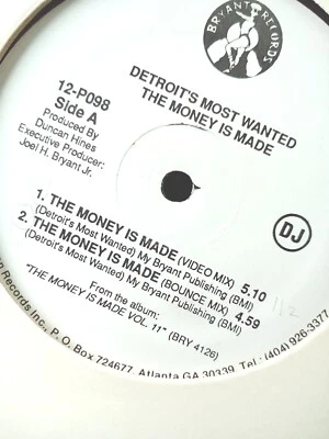Detroit's Most Wanted The Money Is Made VG+ Vinyl 12 Inch  - Image 1 of 4