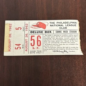 8/26/1962 Philadelphia Phillies San Francisco Giants Ticket Stub Willie Mays Run - Picture 1 of 2