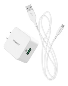 For Galaxy S10 Charger USB C Fast Charge Wall Adapter Plus 5FT Cord MOTO G7 / G6 - Picture 1 of 6