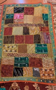 Indian Tapestry Wall Hanging Patchwork Boho Embroidered Bohemian Decor Throw 60" - Picture 1 of 10