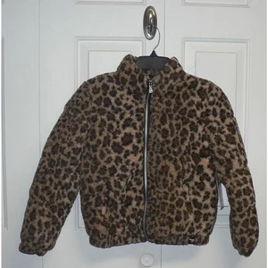 Kenzie Girl Boucle Full Zip Pocket Jacket in Cheetah Medium 10/12 MSRP $89 - Picture 1 of 4