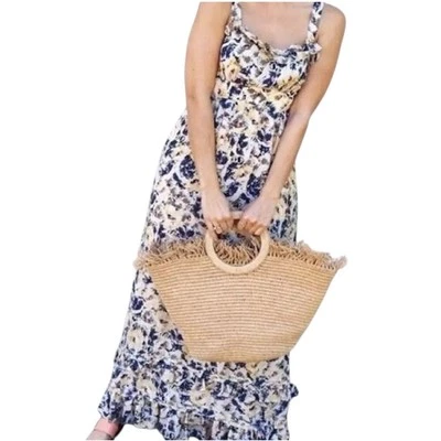 Maxi Vestido Anthropologie Pétalos Hortensia Talla 0 Moulinette Soeurs Floral Seda Foto 1 de 4