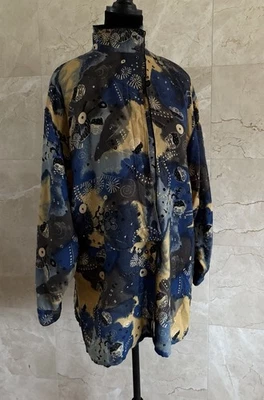 Túnica de Lana Gráfica Laurèl Escada De Colección - EU 36 / US 6, Azul Marino, Artística Boho Lagenlook Foto 1 de 4