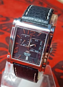 Orient Tank 21 Jewel Automatic Stainless Steel Men's Watch Dark dial. ETAC-С0 СS - Picture 1 of 15