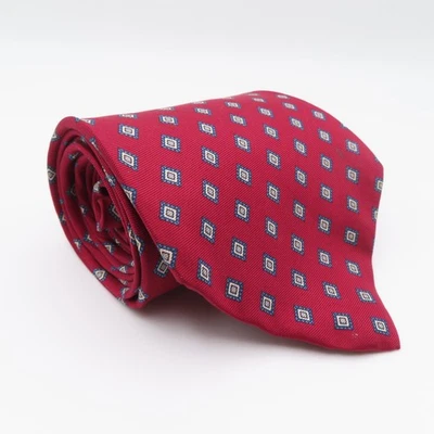 Corbata de Seda Stafford Rojo Azul Lunares Repp Geométrica 4" Ancho 60" Largo EE. UU. Foto 1 de 4
