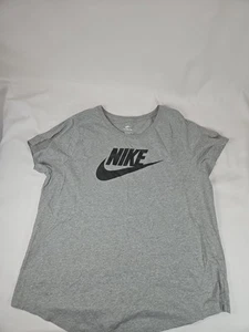 Nike Shirt Womens 1X Gray Short Sleeve Casual Comfort Outdoor Sports - Picture 1 of 4