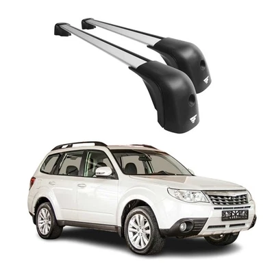 Barras transversales de techo para Subaru Forester 2009-2019 aluminio 220 lb plateado Foto 1 de 4