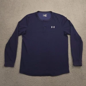 Under Armour Herren ColdGear Henley Hemd Navy Langarm Größe Medium Loose Fit - Bild 1 von 10