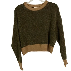 Suéter Kerisma Bloque de Color, Jersey Cuello Redondo Dos Tonos Verde y Tostado, Pequeño/Mediano - Imagen 1 de 8