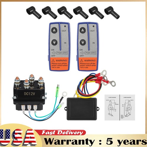 12V 500A Winch Solenoid Relay Contactor With Wireless Winch Remote Kit ...