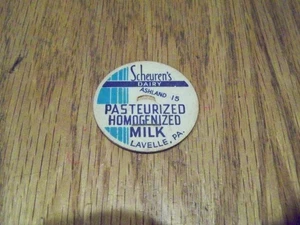 SCHEUREN'S DAIRY LAVELLE PENNSYLVANIA MILK BOTTLE CAP DAIRY UNUSED - Picture 1 of 1
