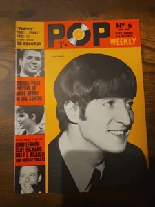 Pop Weekly Magazine  john Lennon 1964 No.6 - Picture 1 of 2