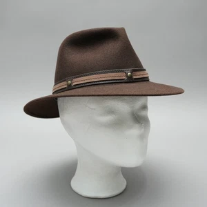 Cappello Guerra 1855 Fatto A Mano In Feltro Marrone Taglia 55 1.MIN - Foto 1 di 6