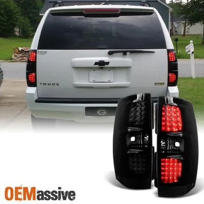 Fit 07-14 Yukon Tahoe Suburban SUV Black Smoked LED Tail Lights Replacement - Image 1 of 4