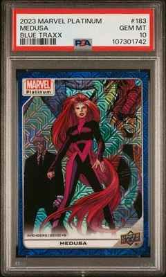 🔥 2023 MEDUSA /499 🔥 Marvel Platinum BLUE TRAXX PSA 10 Gem Mint 💎 - Image 1 of 2