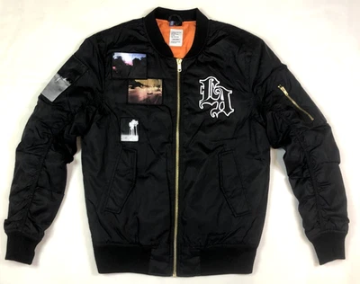 РАЗДЕЛЕННЫЙ H & M легкий куртка черный w/военные нашивки размер маленький - Изображение 1 из 4