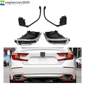 Left & Right Exhaust Muffler Tail Pipe Tip w/Bracket for Honda Accord 2018-2020 - Picture 1 of 10