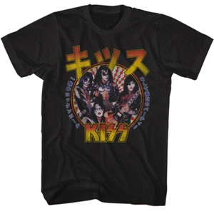 Kiss RR All Night japanische Schriftzüge Poster Herren T-Shirt Metall Musik Band Merch - Bild 1 von 3