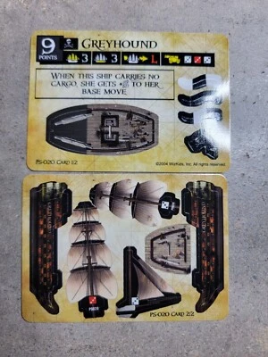WizKids Pirates of the Spanish Main #PS-020 Greyhound (Common) ship unpunched - Image 1 of 2