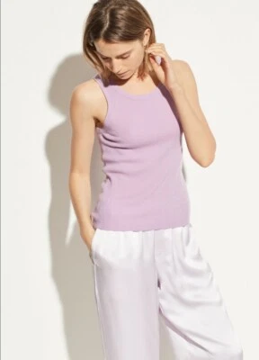 🖤 Nuevo con etiquetas $225 Vince 100% Cachemira Tanque V585278187 Orquídea Almizcle Talla S Foto 1 de 4