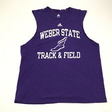 Weber State Wildcats Shirt Size Large Purple Tank Top Cut Off Sleeveless Adidas