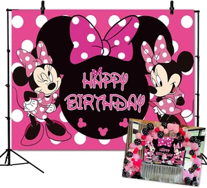 Cartoon Mouse Baby Shower Backdrop Princess Party Photography Supplies Backdrop - Picture 1 of 12