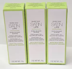 Lot of 3 New Mary Kay Satin Lips White Tea & Citrus Shea Sugar Scrubs .3oz - Picture 1 of 4