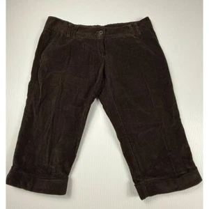 Imperial Corduroy Capri Pants Cuffed Cropped Brown Casual Trousers 30" waist - Picture 1 of 6