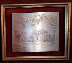 Reed Barton Demascene etching University of Virginia Lawn Silver Gold Copper - Picture 1 of 3