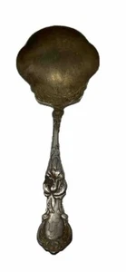ANTIQUE 1835 R WALLACE A1 SILVER PLATE GRAVY LADLE FLORAL DETAIL 6.5" - Picture 1 of 4