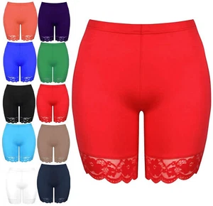 Damen-Radshorts unten Spitze Jakobsmuschelkante Damen Fitnessbekleidung enge Hotpants - Bild 1 von 9