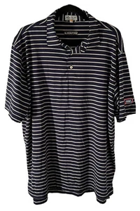 Peter Millar Mens XL Summer Comfort Black White Gray Stripe Polo Shirt Athletic - Picture 1 of 11
