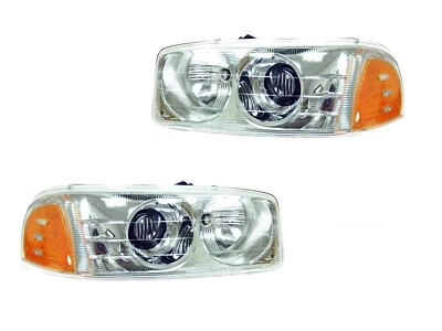 For 2001-2006 GMC Yukon DENALI Head Lights Lamps Driver & Passenger Side LH+RH - Image 1 of 3
