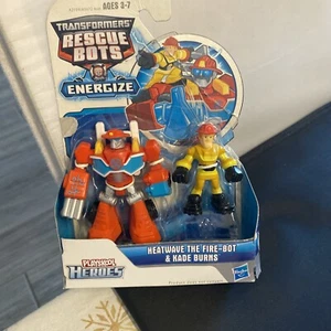 Playskool Heroes Transformers Rescue Bots Heatwave the Fire-Bot and Kade Burns - Picture 1 of 5