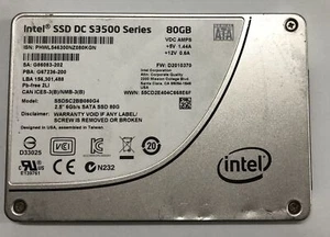 SSD SATA SSD INTEL DC S3500 SSDSC2BB080G4 80 Go 2,5" 6 Go/s - Photo 1/2