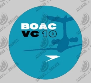 BOAC VC10 Outline Aircraft Sticker Indoor / Outdoor Blue/White Promo Design 2 - Picture 1 of 2