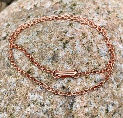 Pure Solid Copper Bracelet Arthritis Cuban Chain Curb Link Rider  Bracelet CJ15 - Image 1 of 4