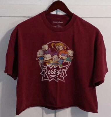 Camisa corta Nickelodeon Rugrats para mujer talla XL granate envejecida manga corta Foto 1 de 4