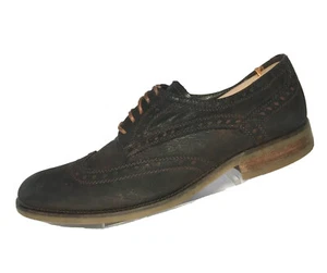 Donald J Pliner Emeri Wingtip Dress Shoes Brown Distressed Leather Mens Size 11 - Picture 1 of 10