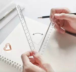 Transparent Folding Ruler Durable 15-30 Accurate Measurements School Office Home - Picture 1 of 6