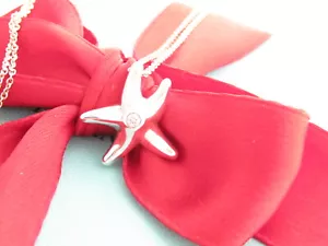 Tiffany & Co Silver Peretti Starfish Diamond Pendant Charm Necklace - Picture 1 of 7