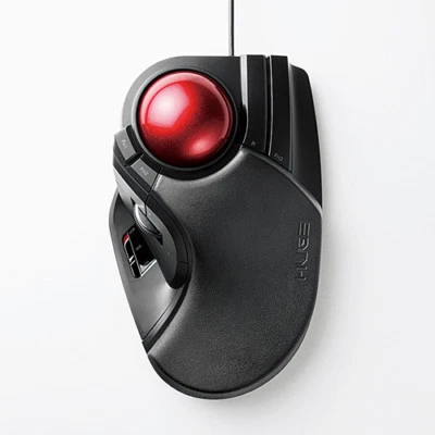Elecom Trackball mouse Wired 8 button Big ball M-HT1URBK Japan - Image 1 of 4