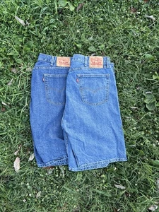 Lot of 2 Levis Denim Shorts Jorts Long Shorts Y2K Men Size 42 Bundle Resale 505 - Picture 1 of 9