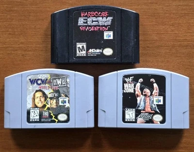 3 Game Lot ECW Hardcore Revolution, WWF War Zone & WCW vs NWO World Tour Tested - Image 1 of 4