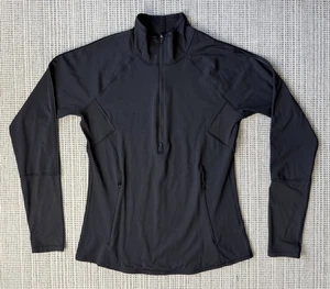 Athleta Damen Medium Eclipse schwarz Half Zip Pullover Reißverschlusstaschen Daumenlöcher - Bild 1 von 16
