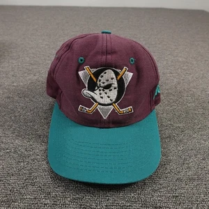 Vintage Mighty Ducks Of Anaheim Mütze Kappe Druckknopflasche Herren lila NHL Hockey Logo 7 - Bild 1 von 10