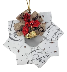 Frases de refranes navideños hechas a mano estrella árbol de Navidad adorno navideño - Imagen 1 de 2